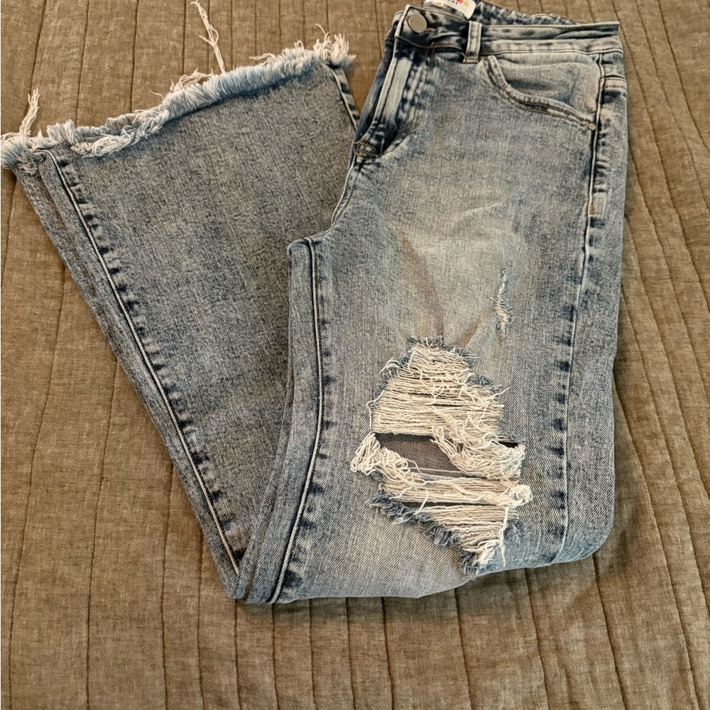Lot of 2 RISEN Distressed Blue Jeans
